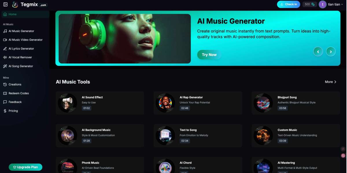 Tegmix: Un Potente AI Music Generator para Creadores Modernos