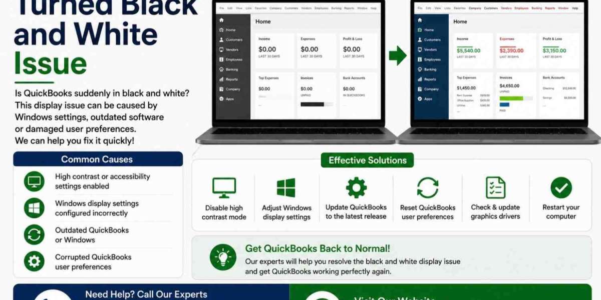 QuickBooks Suddenly Turned Black and White? Here's the Complete Guide to Fix QuickBooks Display Issues (2026)
