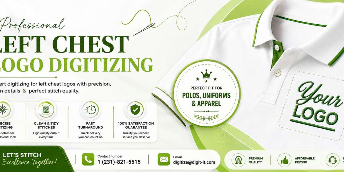Left Chest Logo Digitizing for Clothing Brands