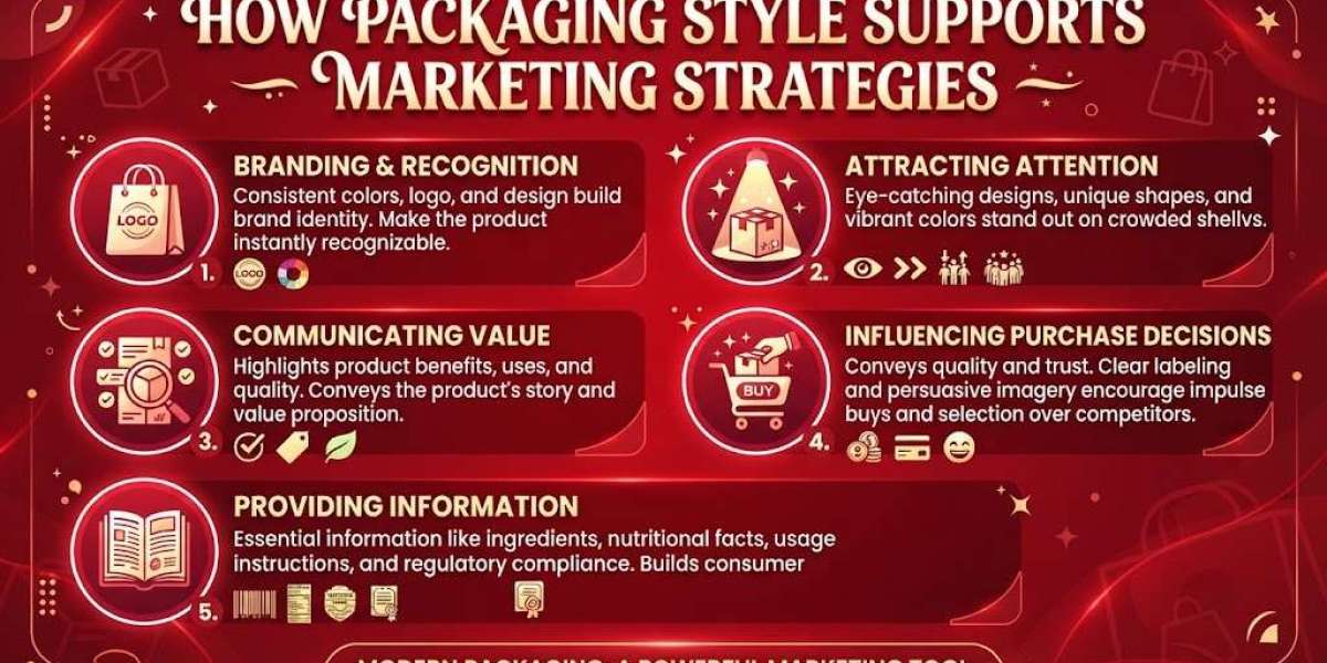 How does packaging style support marketing strategies?